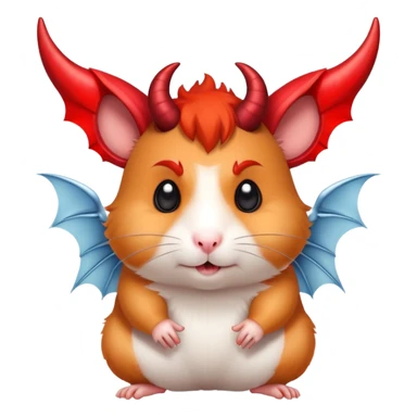 Hamster with devil horns and devil wings sticker