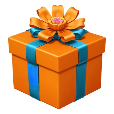 Decorative flower Gift Box orange sticker