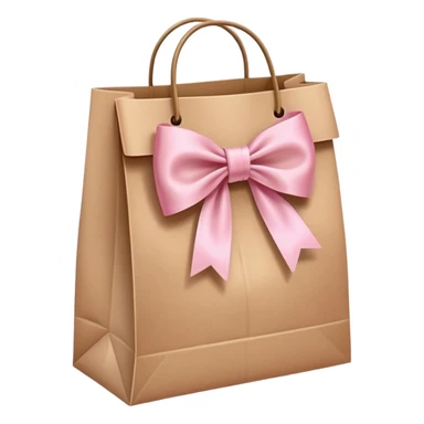 Brown bag with pastel pink bow sticker