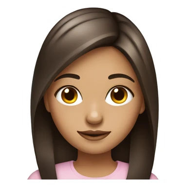 girl with dark brown and soft highlights straight hair portrait sticker