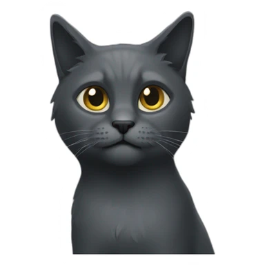 all-darkgrey-cat-long-hair-brokenear sticker