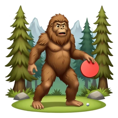 Sasquatch playing disc golf sticker