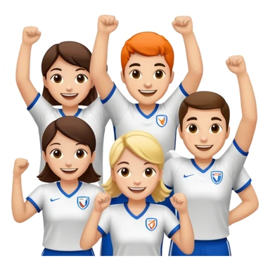 Community sports team celebrating sticker