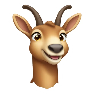 happy smiling brown chamois left hoof pointing up sticker