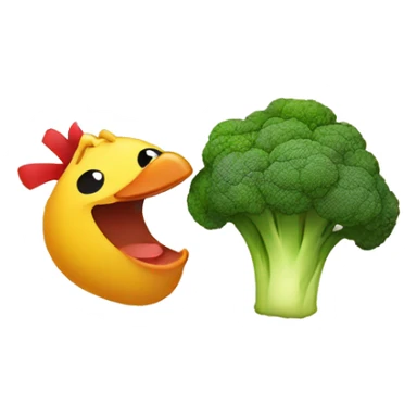 Brocoli and chicken kissing sticker