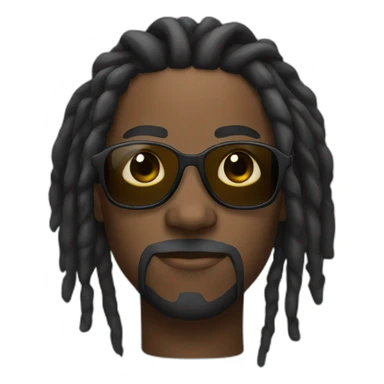 Black man with long dreads and shades sticker