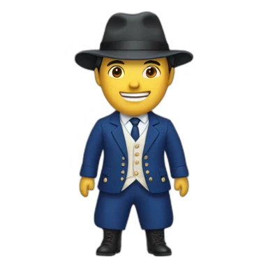 france yang man in national suit with hat sticker