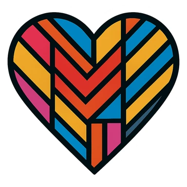 heart with a bold geometric pattern sticker