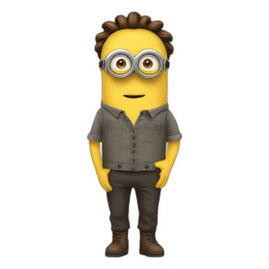 minions whole body with a brown chignon sticker