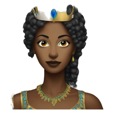 Black queen wearing peacock feathers sticker