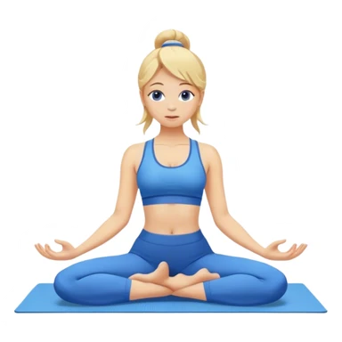 blonde haired girl in blue outfit doing yoga sticker