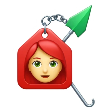 Tag vermelha com uma flecha pra cima verde do lado sticker