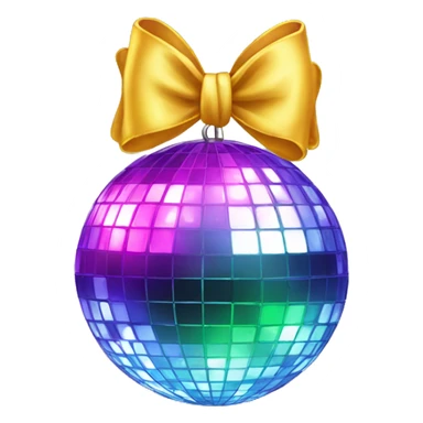 disco ball with bow sticker