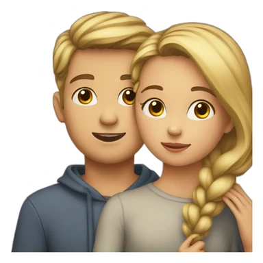 Girl holding guy’s chin  sticker