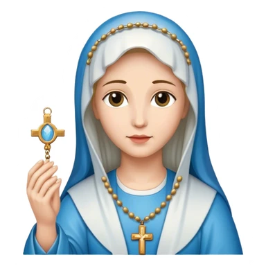 holy mary holding a rosary sticker