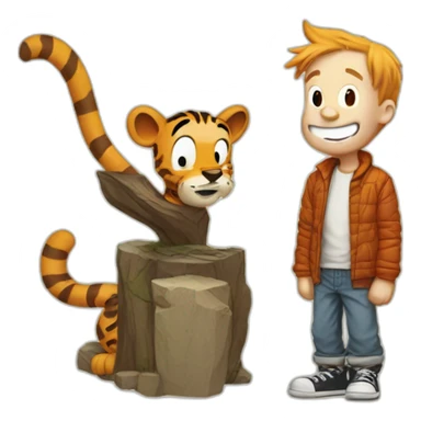 calvin and hobbes sticker