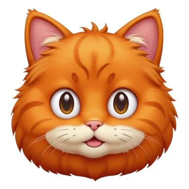 Garfield the orange cartoon cat, round face, big eyes, mischievous expression sticker