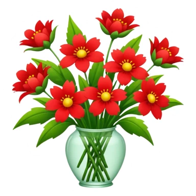 Red flower bouqet sticker