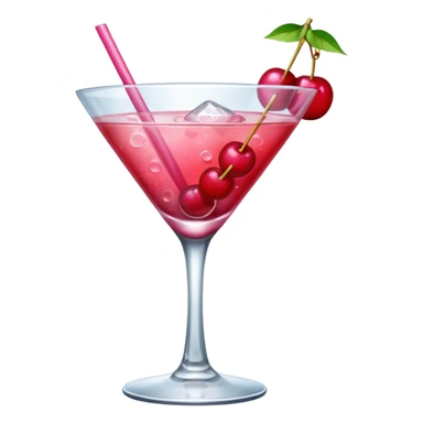 galentines red and pink cocktail with cherry sticker