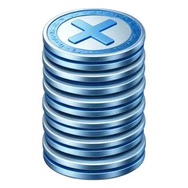 stack of blue and white coins sticker