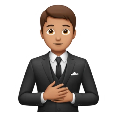 una mano en pecho vestido masculino sticker