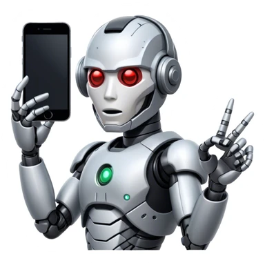 cyborg taking a picture sticker