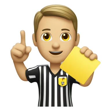 smiley referee showing yellow card sticker