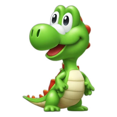 Yoshi qui lance une carapace verte sur mario sticker