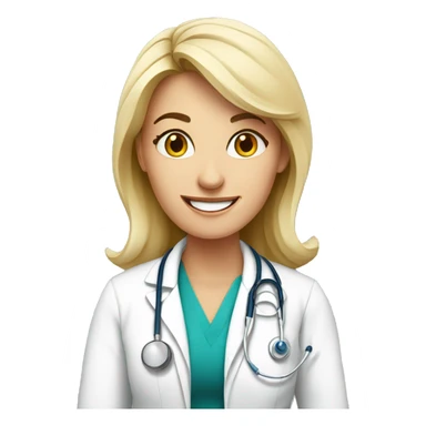 european doctor-woman-happy with sticker