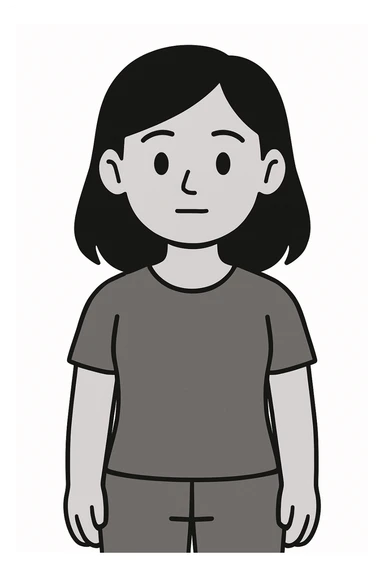 joven morena de pelo negro, minimalistic style sticker