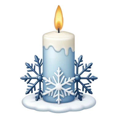 white candle with a snowflake sticker
