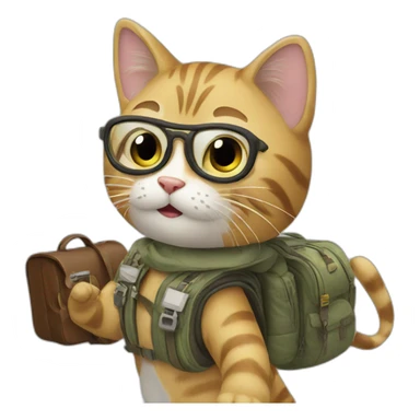 Flying cat tourist sticker