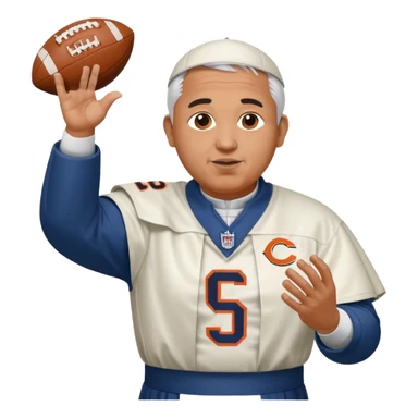 The pope throwing a football in a bears jersey  sticker