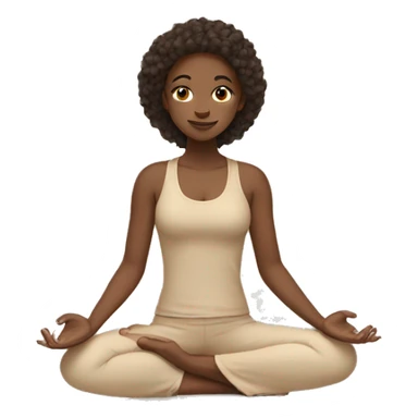 girl in beige clothes doing yoga sticker