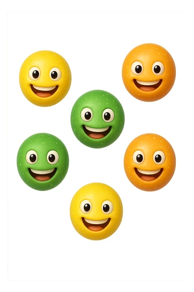 EMOJI STILE IPHONE DI 6 BATTERI INTESTINALI FELICI CHE FLUTTUANO IN ARIA IPERREALISTICO 4K sticker