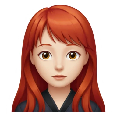 Franja cabelo ruivo comprido sticker