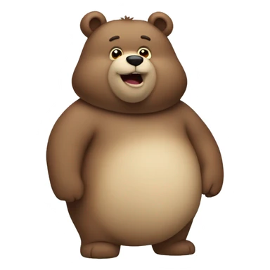 chubby bear with a belly sticker