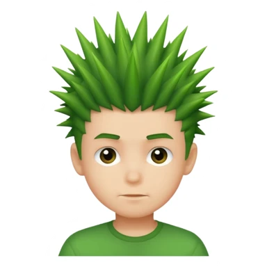 Boy with Spiky Hair – green spikes sticker