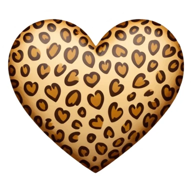 leopard print heart sticker