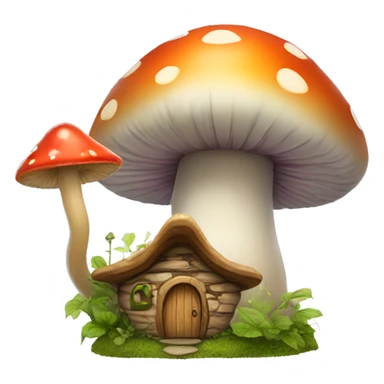 Fairy next to mushroom home  sticker