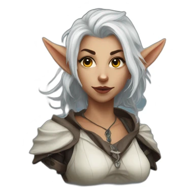 White tiefling rogue girl sticker