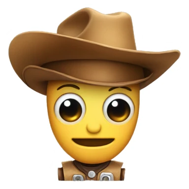 cute robot with a little cowboy hat  sticker
