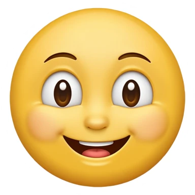 Emoji, yellow round teasing smile sticker