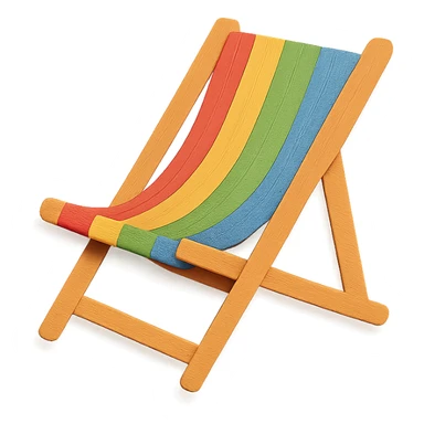 colorful and playful beach chair in paper-craft style sticker