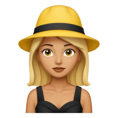 black dress yellow hat sticker