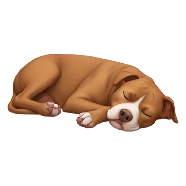 Brown pitbull napping sticker