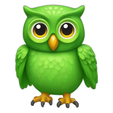 Duolingo green owl mascot sticker