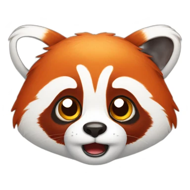 shocked cute red panda face sticker