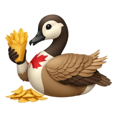 The Canada Goose Is Eating Lots Of Chips In Thanksgiving Day Meal sticker