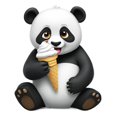 Panda eating ice cream sticker